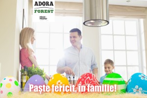 Family preparing food in kitchen